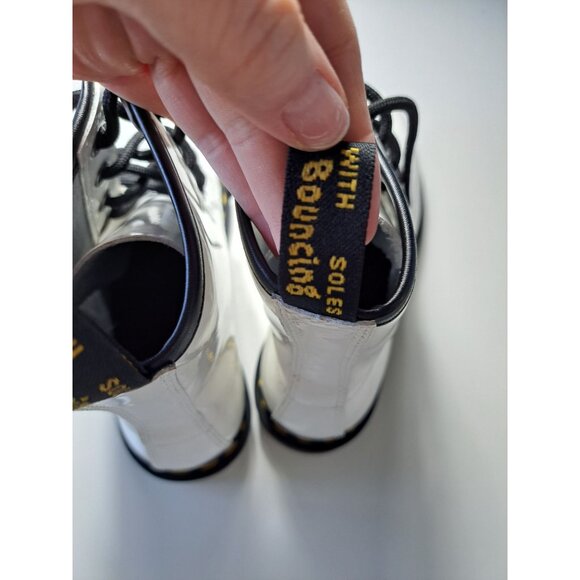 Dr. Martens White Patent Leather Boots 1460 Womens Size 7 Lace-Up NICE - Picture 4 of 11